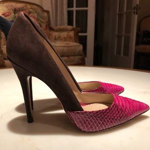 Jean-Michel Cazabat Emma Pumps. Python/Suede